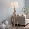 Hastings Home Hastings Home Tripod LED Floor Lamp-Natural Finish 343209WPV